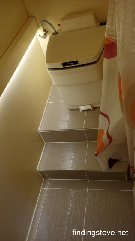 The 'toilet-stairs' leads to this toilet 